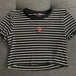 black and white striped dragon shirt